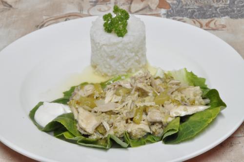 Jak uvařit zelené mole s kuřecím masem? Snadné recept, připravený za 30 - 45 minut